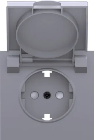 Накладка для розетки Schuko с заземлением, с крышкой, 16A 250 В~, серый графит, серия S08