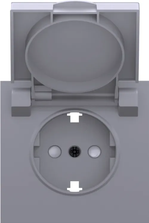 Накладка для розетки Schuko с заземлением, с крышкой, 16A 250 В~, серый графит, серия S08