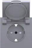 Накладка для розетки Schuko с заземлением, с крышкой, 16A 250 В~, серый графит, серия S08