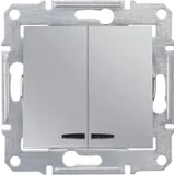 Выключатель Schneider Electric Sedna, выкл. 2кл. cx.5 с синей. подсветкой, алюм