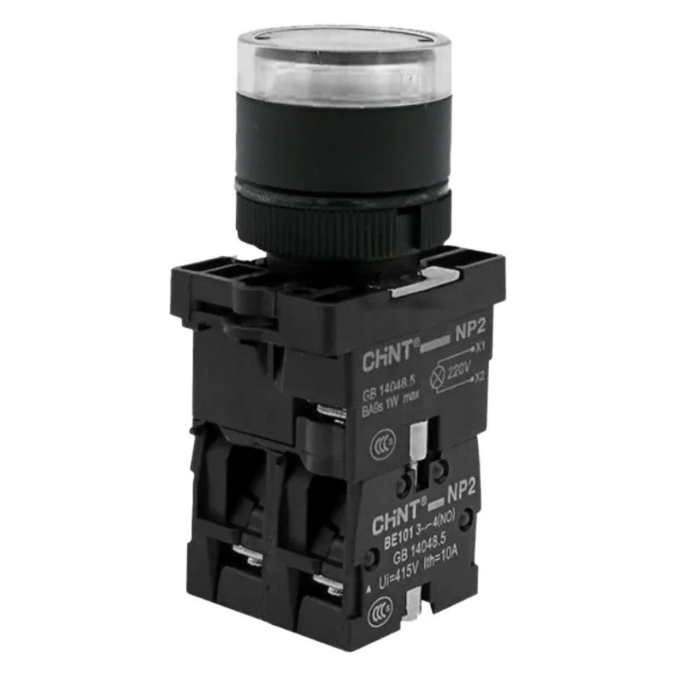 Кнопка управления NP2-EW3165 1НО+1НЗ белая AC/DC230В(LED), IP40 (R)