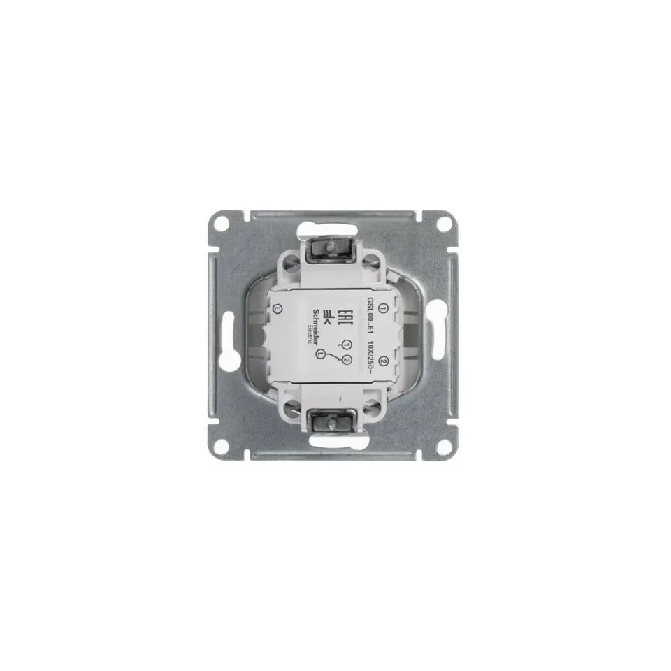 Выключатель Systeme Electric Glossa, 1-клавишный переключатель, схема 6, 10АХ, механизм, белый