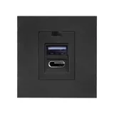 Noen - Розетка 2хUSB Type A + С, 2М, 5V, 2,1A, черная