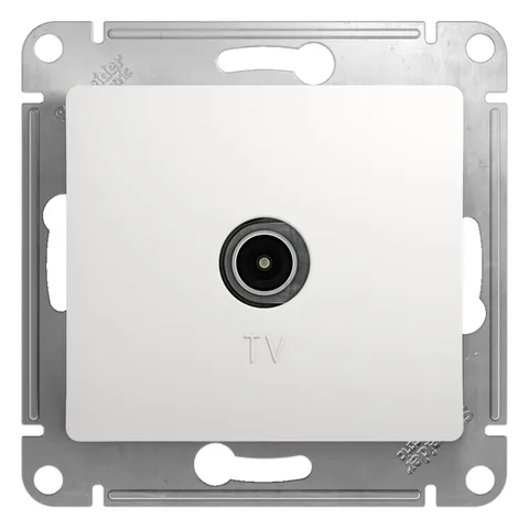 ТВ розетка Systeme Electric Glossa, TV оконечная 1DB, механизм, белый