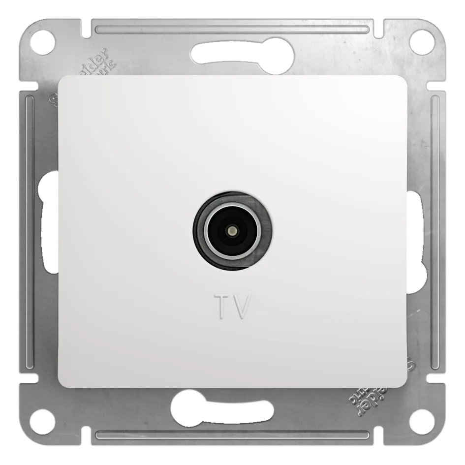 ТВ розетка Systeme Electric Glossa, TV оконечная 1DB, механизм, белый