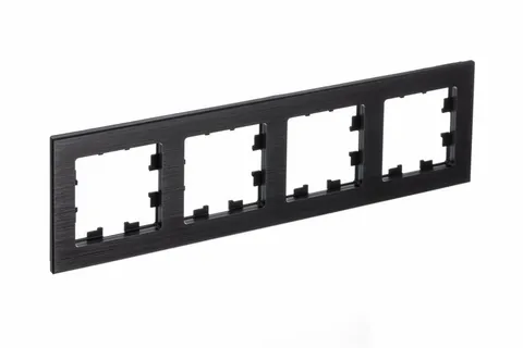 Рамка Systeme Electric AtlasDesign, 4-постовая, металл оникс