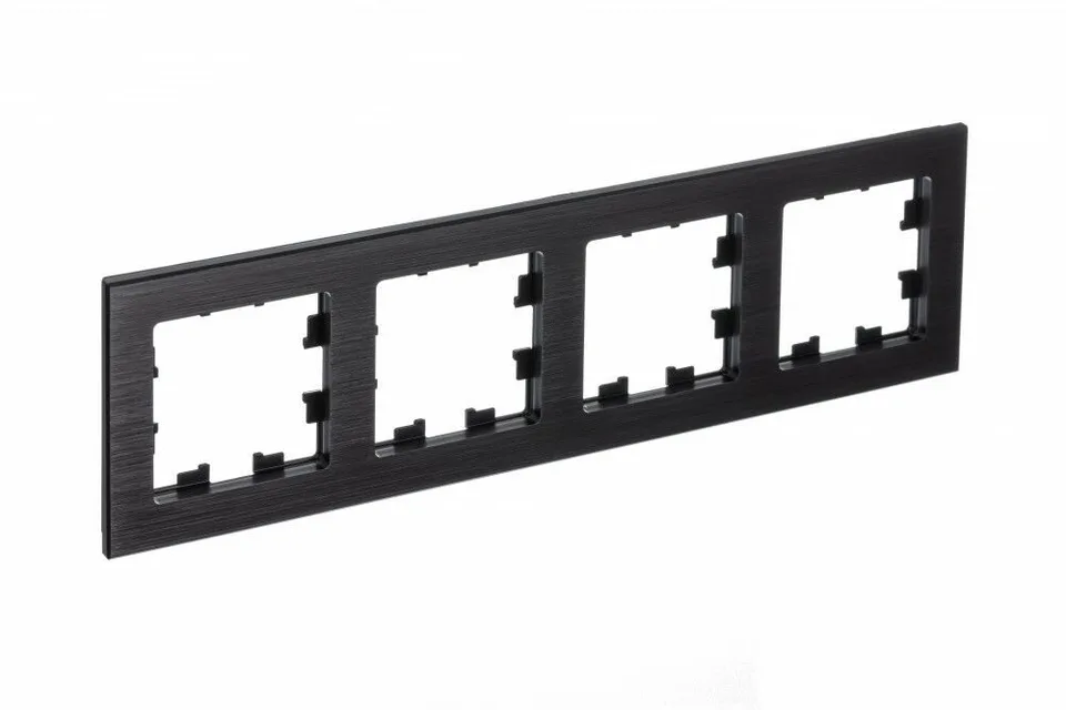 Рамка Systeme Electric AtlasDesign, 4-постовая, металл оникс