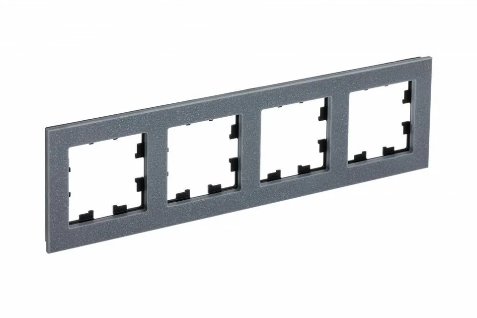 Рамка Systeme Electric AtlasDesign, 4-постовая, мрамор айс грей
