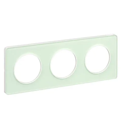 Рамка 3-постовая Schneider Electric Odace S52P806S, зеленый лед/белый
