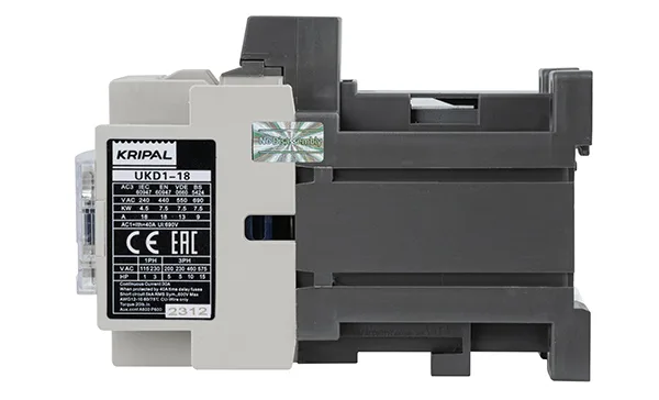 Контактор UKD1-18-10-24DC, 3P, 18A(AC-3), 40A(AC-1), 7.5kW(400VAC), Uк=24VDC, 1NO+1NC