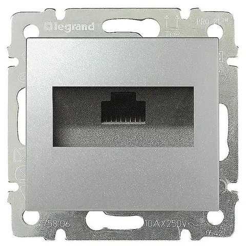 Valena - Розетка 1хRJ-45 UTP CAT6 монтаж на винтах, алюминий
