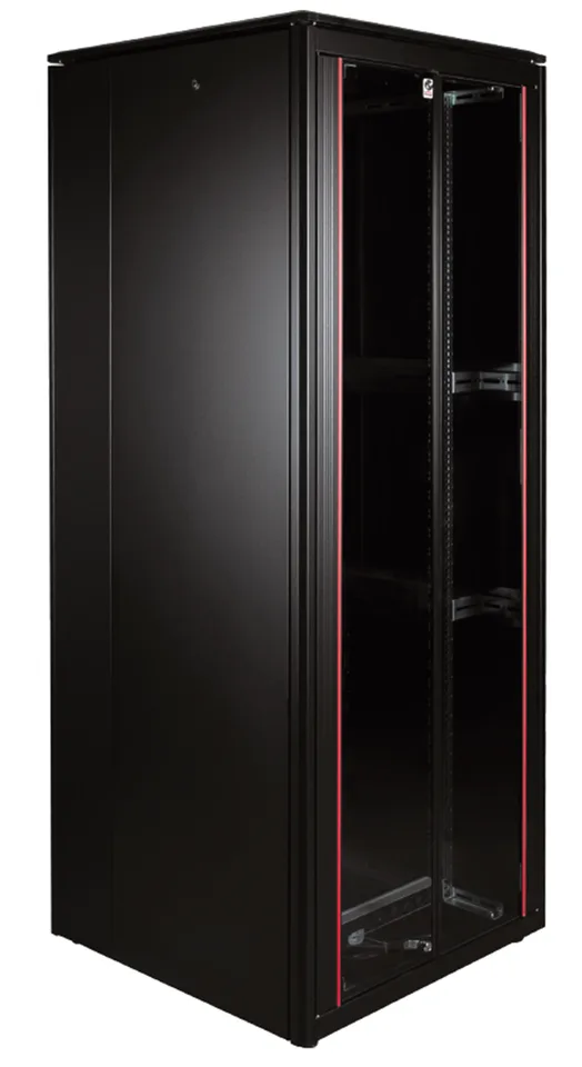 Щит телекоммуникационный 19", 42U, ВxШxГ 2053x600x1000мм, DYNAmic 1000кг, напольный, перед. дверь стекло, задняя глухая металлич., черный