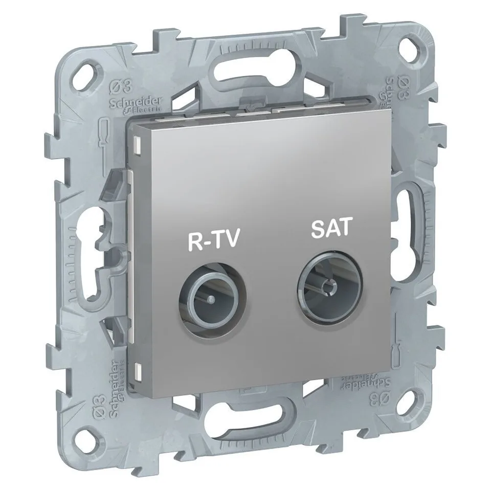 Розетка ТВ Schneider Electric Unica, NEW R-TV/SAT, оконечная, алюминий