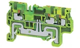 Клемма защитного проводника CPG1.5/3 /3,5x56,1mm, push-in, 3 присоед., 1,5(max 2,5)mm2, желто-зеленая