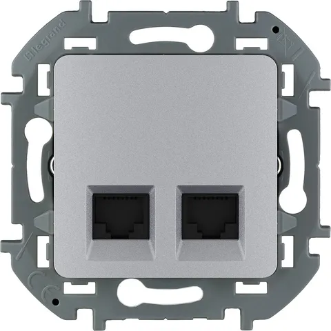 Inspiria - Розетка 2хRJ-45 UTP CAT6 (алюминий)