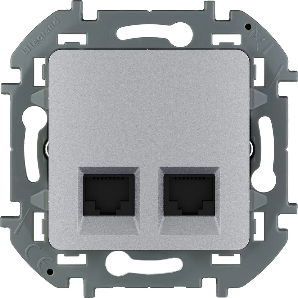 Inspiria - Розетка 2хRJ-45 UTP CAT6 (алюминий)