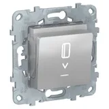 Выключатель Schneider Electric Unica, NEW карточный, с подсветкой, 10 А, алюминий