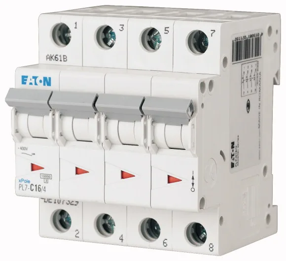 Авт. выключатель PL7-C16/4, 4P, 16A, хар-ка C, 10kA, 4M