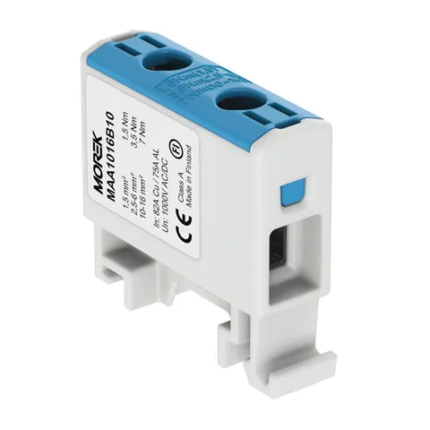 Клемма Morek OTL16 синяя, 1xAl/Cu 1,5_16mm², 82(CU)/75(AL)A, 1000V, винтовые зажимы