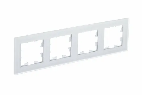 Рамка Systeme Electric AtlasDesign, 4-постовая, матовое стекло белый