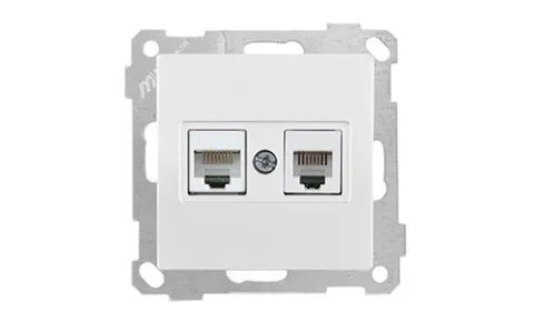 21 - Розетка телефонная RJ-12+RJ-45 кат.5е, белая