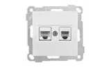 21 - Розетка телефонная RJ-12+RJ-45 кат.5е, белая