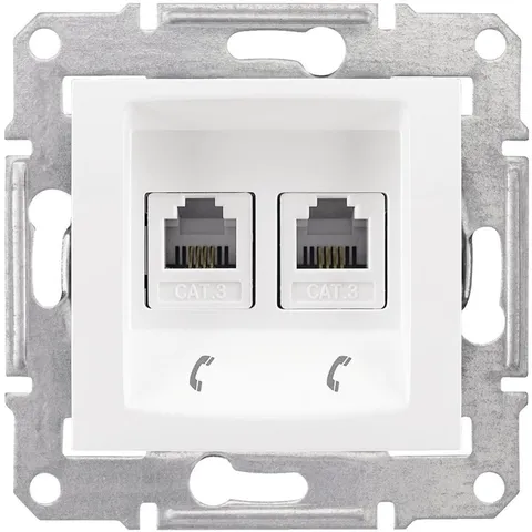 Розетка Schneider Electric Sedna, телеф. х2, белый