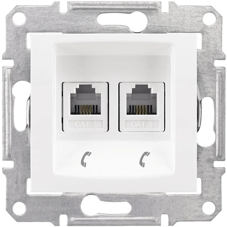 Розетка Schneider Electric Sedna, телеф. х2, белый