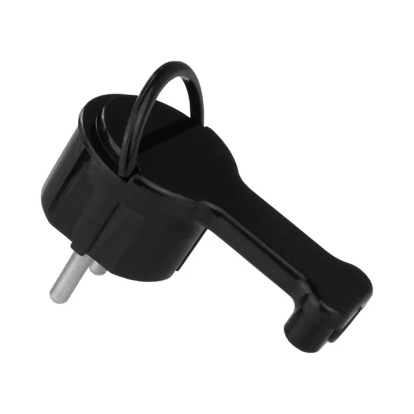 Вилка плоская 2P+E 16A, 250V, 8mm, черный