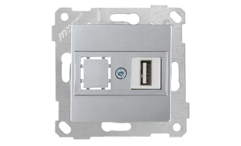 Rita - Розетка 1xUSB Type A, для передачи данных, нерж. сталь