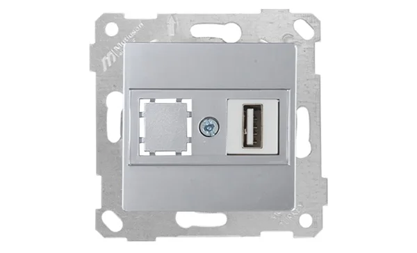 Rita - Розетка 1xUSB Type A, для передачи данных, нерж. сталь