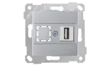Rita - Розетка 1xUSB Type A, для передачи данных, нерж. сталь