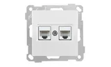 21 - Розетка 2хRJ-45 кат. 5e UTP, белая