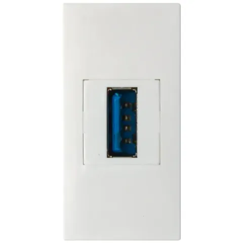 Розетка информационная USB для передачи данных, 1мод., бел. (22.5х45мм), USB3.0, серия (тип) D