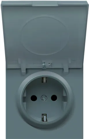 Накладка для розетки Schuko с крышкой, 16A 250 В~, матовый изумруд, серия R98