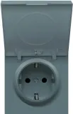 Накладка для розетки Schuko с крышкой, 16A 250 В~, матовый изумруд, серия R98