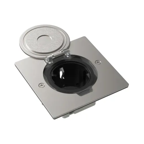 Лючок Surface 2 мод. (1 мод. 45х45 мм.), круглая крышка, никель, IP44