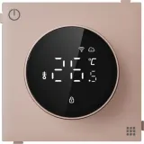 Термостат с датчиком пола с WiFi, програмируемый через приложение, 16 A, 70*70 мм. кашемир, поворотная ручка настройки с индикацией