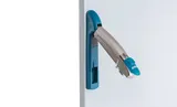 Ручка с рычагом для стальных ENUX/EMOX с логотипом ETA, RAL5020 + e-coating "silver"