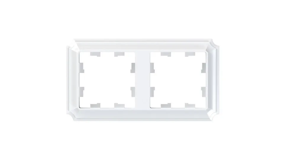 Рамка Systeme Electric AtlasDesign, ANTIQUE 2-постовая, универсальная, белый