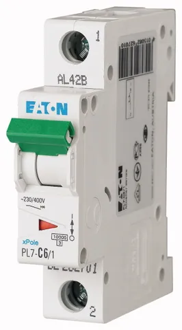Авт. выключатель PL7-C6/1, 1P, 6A, хар-ка C, 10kA, 1M
