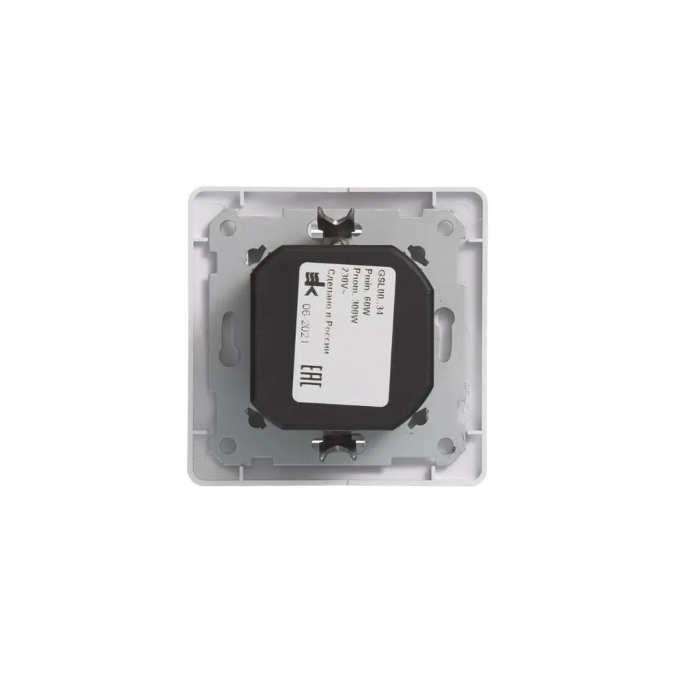 Диммер (светорегулятор) Systeme Electric Glossa, светорегулятор () поворотный, 300Вт, в сборе, белый