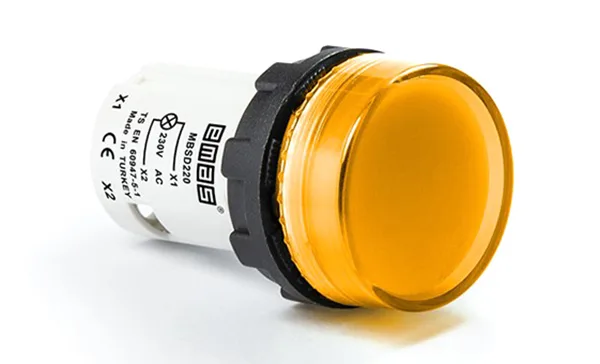 Арматура светосигнальная MB, желтая, 230VAC, 22mm, IP54