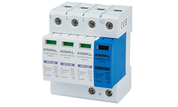 Разрядник SPC-20/280/3P+N, 3P+N, 280VAC, In=20kA(8/20µs), класс C, индикация, 4M