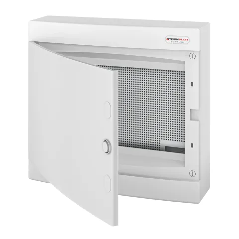 N2x18CW IT, Щит навесной мультимедийный, 2 ряда, белая дверца, IP40