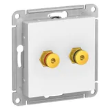 Аудио розетка Systeme Electric AtlasDesign, ALASDESIGN двухместная, белый