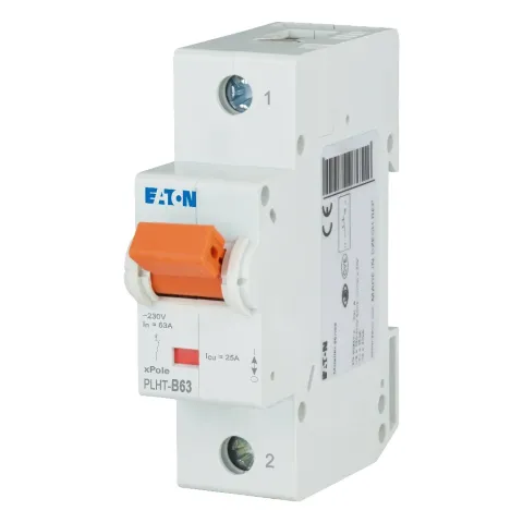 PLHT-B63/1, Автоматический выключатель PLHT, хар.B, 1-полюсный, Icn=25kA, In=63A