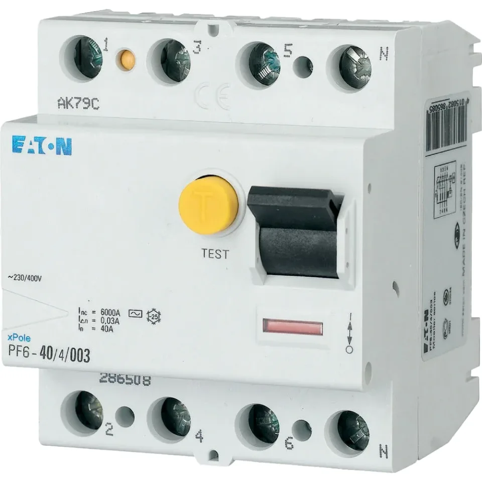 УЗО PF6-63/4/003, 4P, 63A, тип AC, 30 mA, 6kA