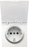 Накладка для розетки Schuko с крышкой, 16A 250 В~, матовый жасмин, серия R98