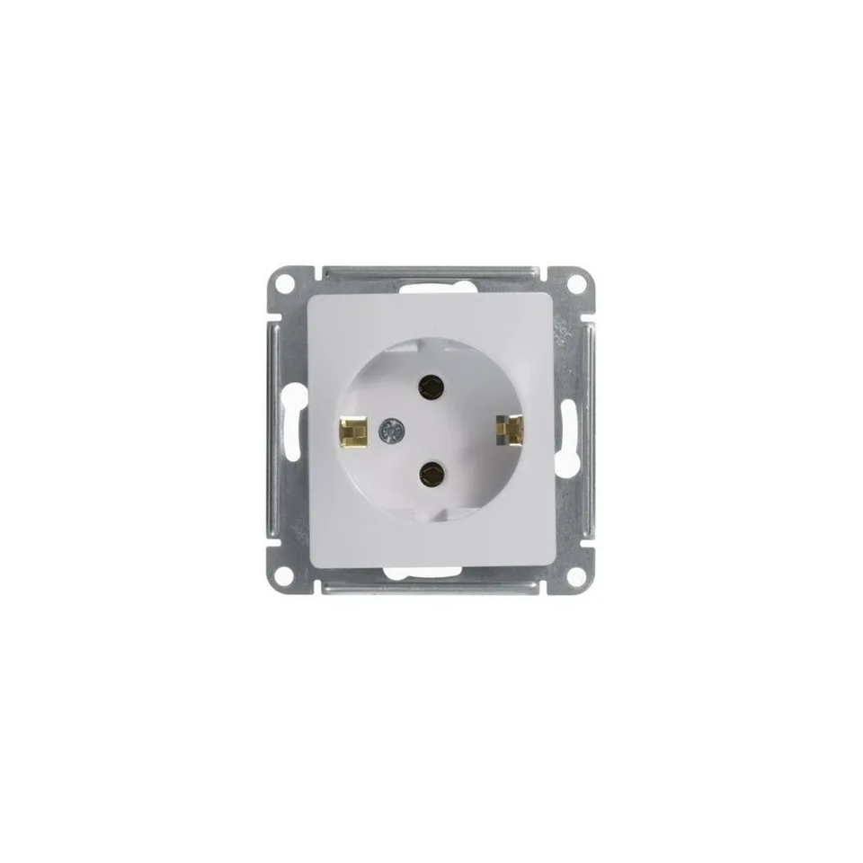 Розетка Systeme Electric Glossa, с заземлением, 16А, механизм, белый